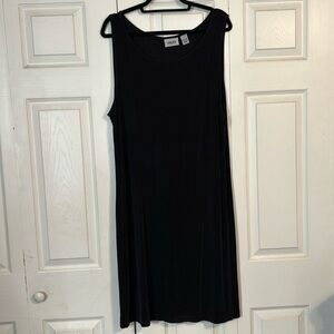 CHICO'S TRAVELERS Size 3 X-Large Black Sleeveless Pull On Dress Stretch Comfort
